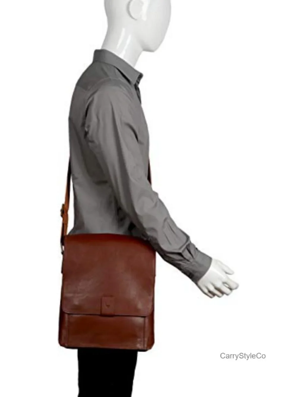 Genuine Leather Messenger Crossbody Bag - Fits iPad Shoulder Bag Travel Bag